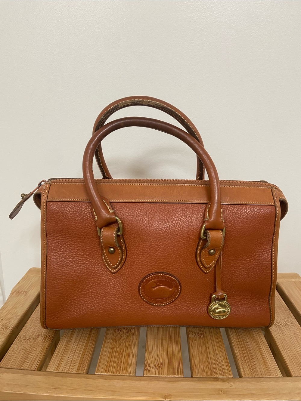 Dooney & Bourke Chestnut Brown Pebbled Leather Satchel